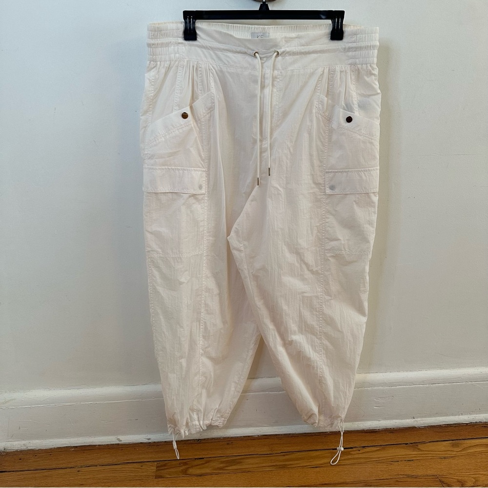 Athleta x Alicia Keys Windbreaker Cargo White Utility Pants Plus Size 20 Women's